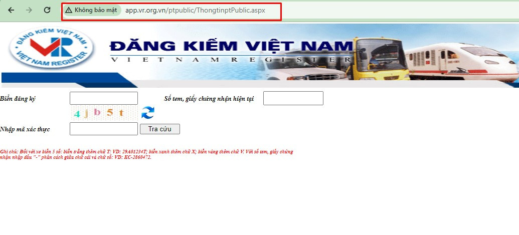 Tra cứu biển số xe ô tô tỉnh Yên Bái online qua website Cục Đăng kiểm Việt Nam