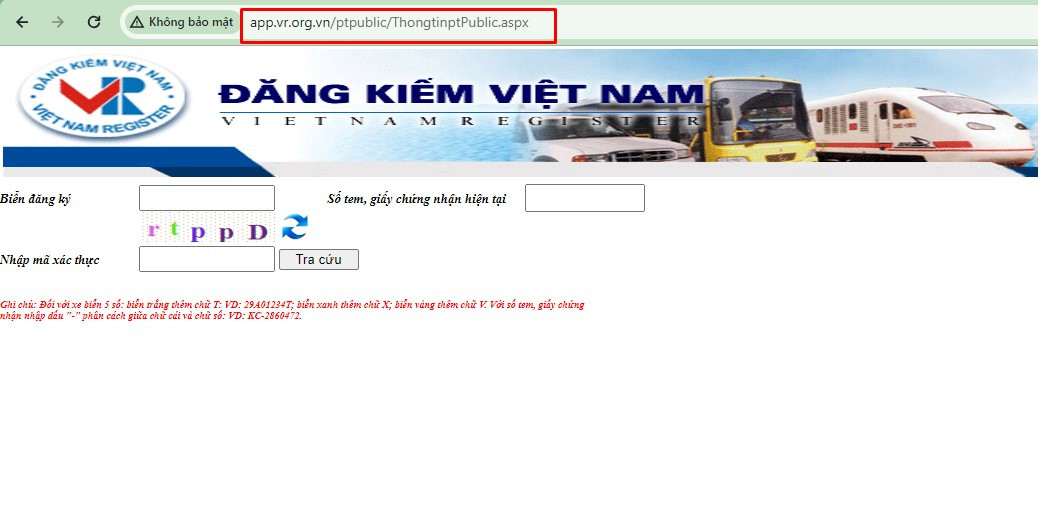Tra cứu biển số xe ô tô tỉnh Hà Giang online trên website Đăng Kiểm Việt Nam