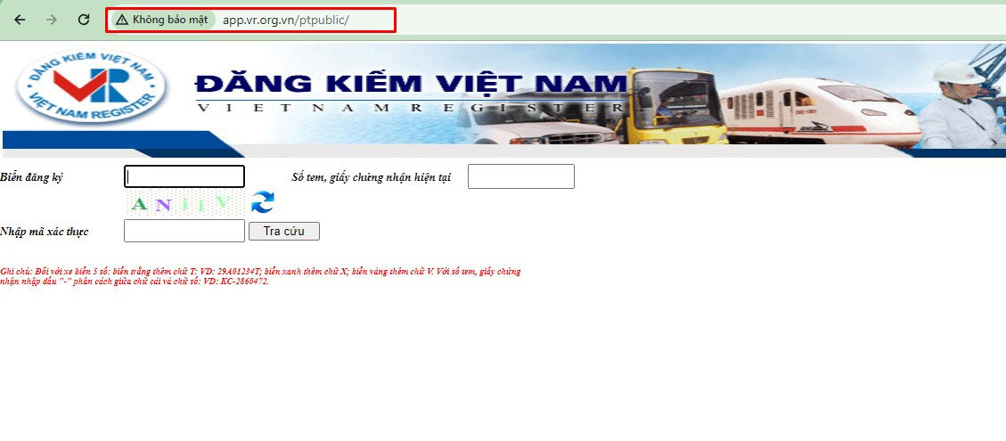 Truy cập trang Cục Đăng Kiểm Việt Nam để tra cứu biển số xe ô tô 27 online