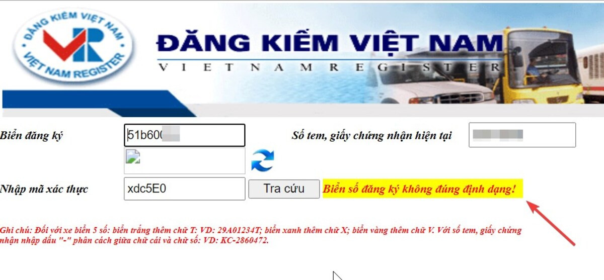 Chủ xe có thể truy xuất thông tin phương tiện trên cổng thông tin Cục Đăng kiểm Việt Nam