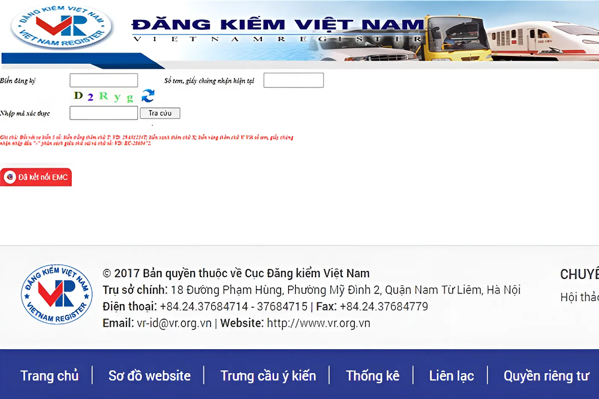 Tra cứu biển số xe online dễ dàng bằng cách truy cập vào website của Cục Đăng kiểm Việt Nam