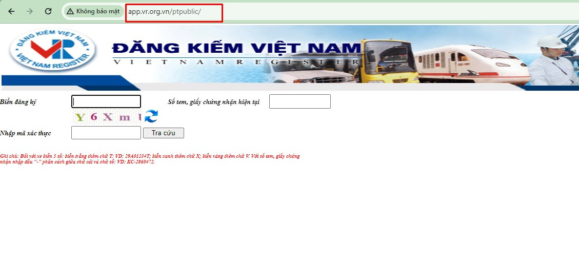 Truy cập trang của Cục Đăng kiểm Việt Nam để tra cứu biển số ô tô 60 là tỉnh nào